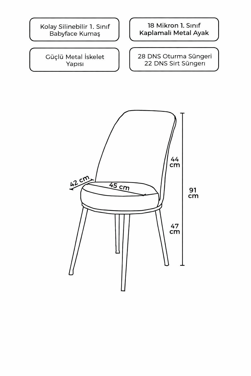 Pefa Serisi 1 Adet Krem Mutfak Sandalyesi Gold Kaplama Metal Ayak 1. Sınıf Babyface Kumaş Pefa Serisi 1 Adet Krem Mutfak Sandalyesi Gold Kaplama Metal Ayak 1. Sınıf Babyface Kumaş